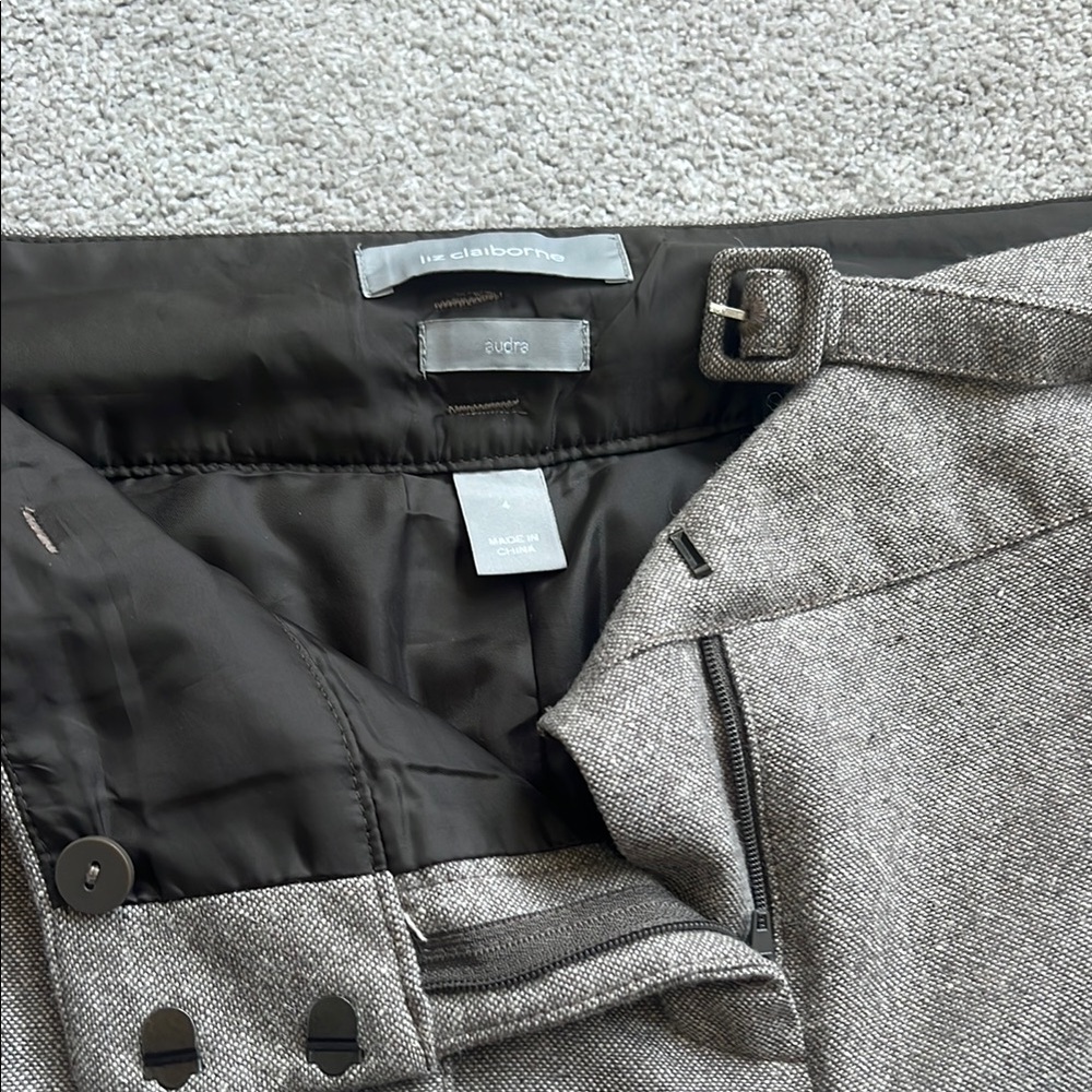 Liz Claiborne Charcoal and Black Wide Leg Pants